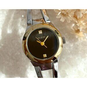 Guess Dual Toned Dual Silver Toned Ladies Vintage Wristwatch - 21mm - WORKS!